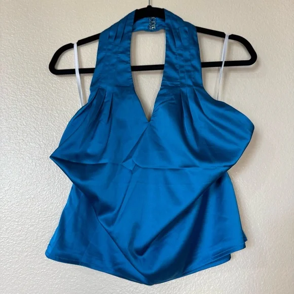 Superdown Amerie Pleated Halter Top Sz S NWT - Picture 3 of 7